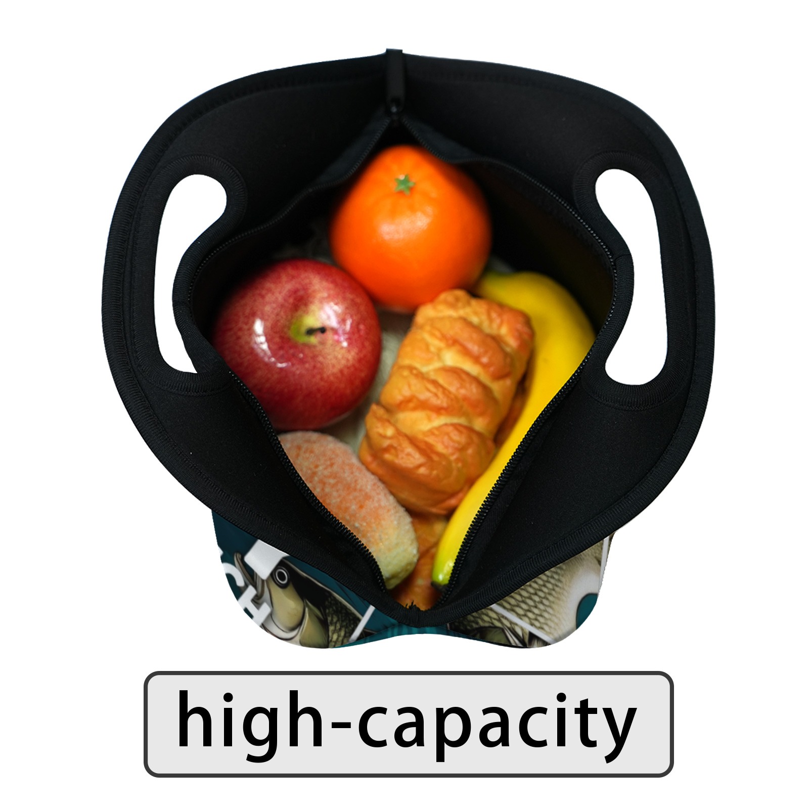 Fishing - Inspired Neoprene Lunch Bag - Insulated Tote for Work, Picnics-Pixelunique