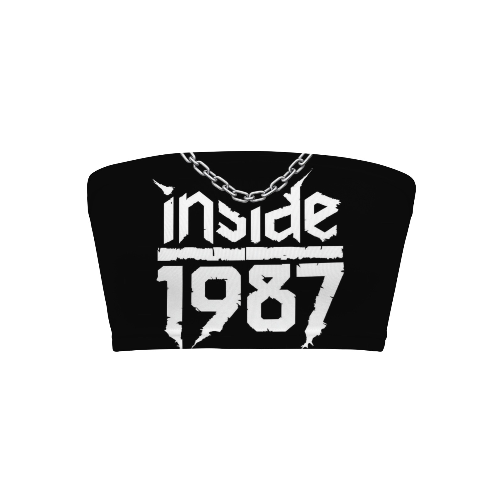 Women's Inside 1987 Print Tube Top - Strapless Stretchy Summer Crop Top-Pixelunique