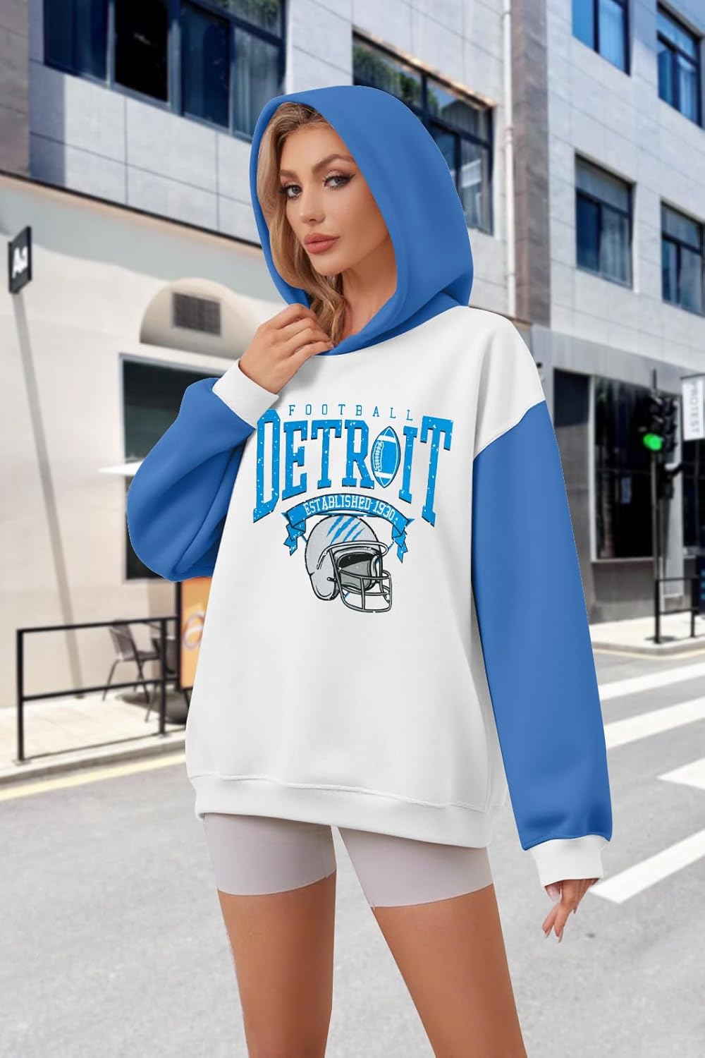 Game Day Hoodie Women Cute Football Graphic Pullover Sweatshirt Football Season Sweaters Fans Y2k Casual Holiday Tops