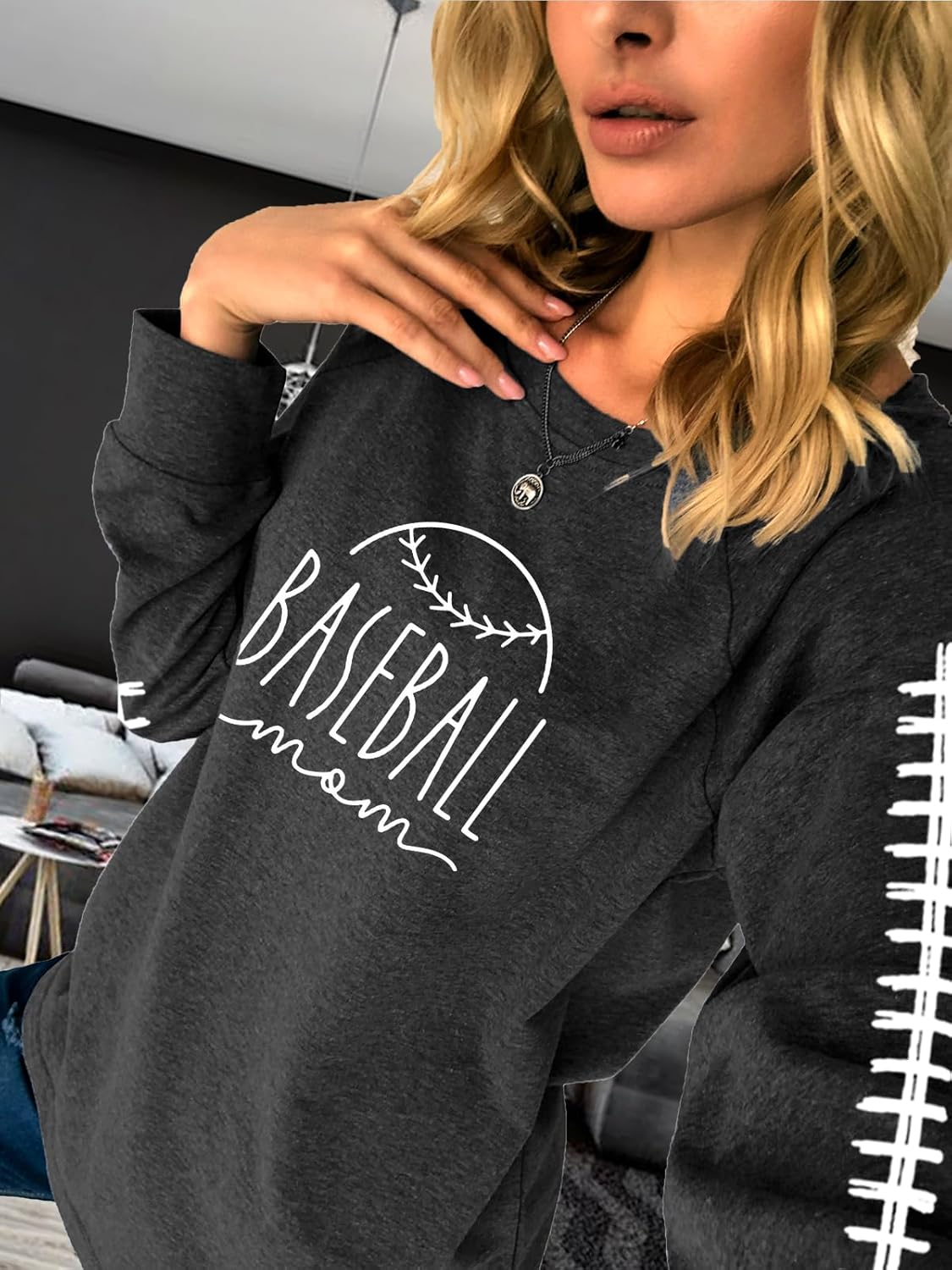 Womens Long Sleeve Shirt Pullover Tops, Loose Casual Crewneck T-Shirt Lightweight Sweatshirt