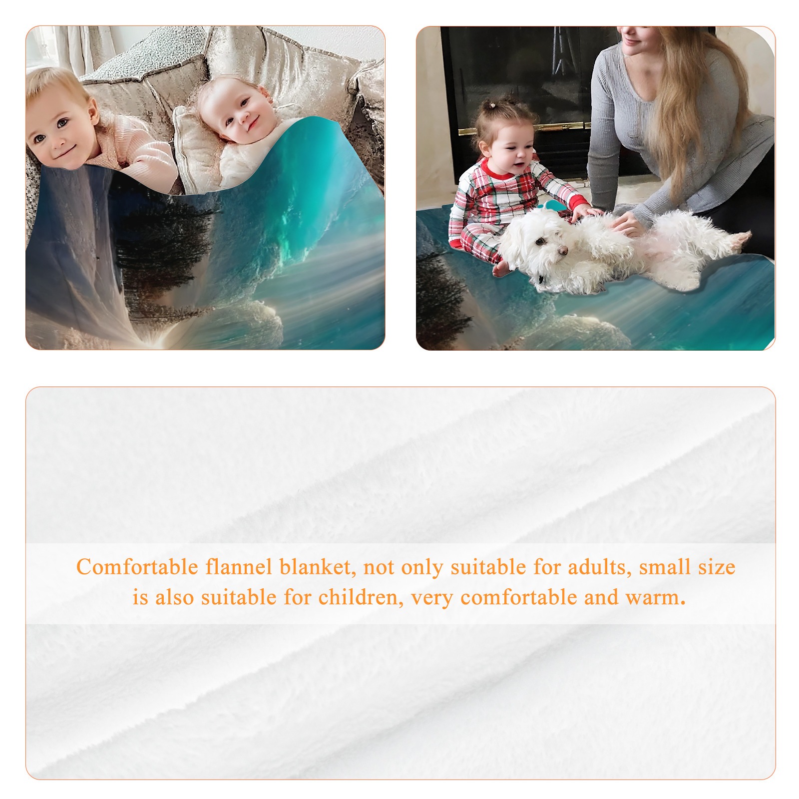 Arctic Light Fantasy Throw Blanket, Cozy Flannel Blanket with Stunning Winter Landscape, Suitable for Adults & Kids, Lightweight & Warm-Pixelunique