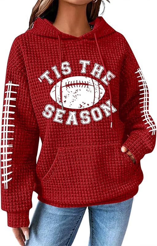 Football Shirt for Women Game Day Sweatshirts Womens Football Mom Hoodie Youth Long Sleeve Jersey