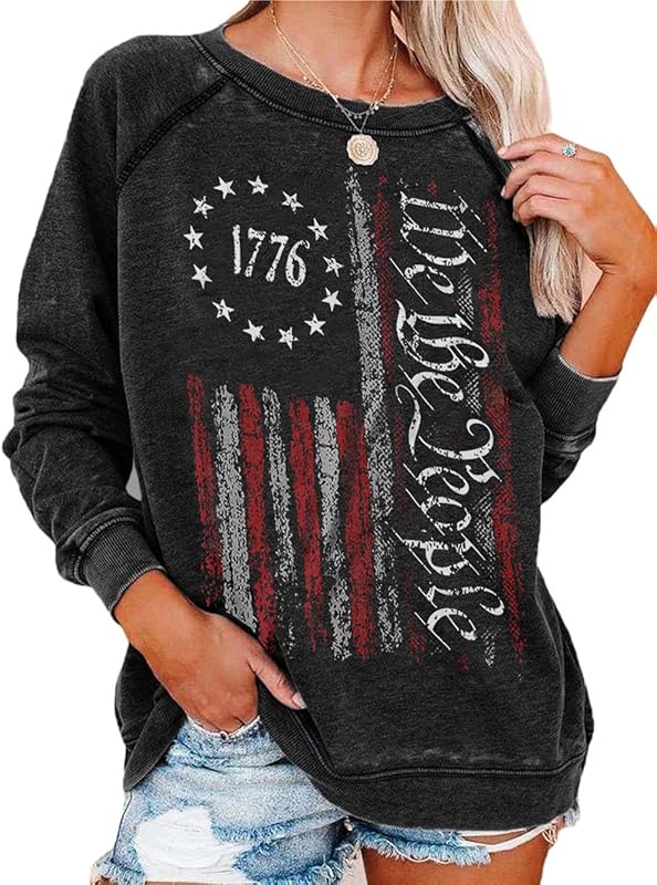 Womens Long Sleeve Shirt Pullover Tops, Loose Casual Crewneck T-Shirt Lightweight Sweatshirt