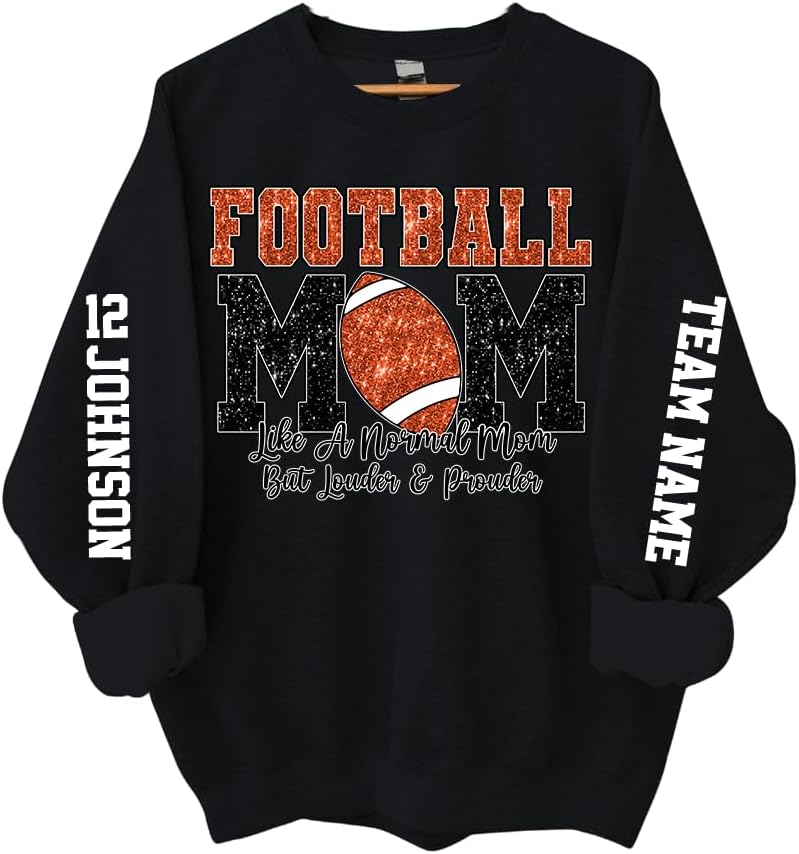 Personalized Women's Football Mom Shirt & Sweatshirt