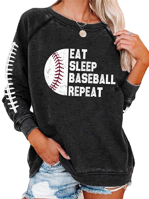 Womens Long Sleeve Shirt Pullover Tops, Loose Casual Crewneck T-Shirt Lightweight Sweatshirt