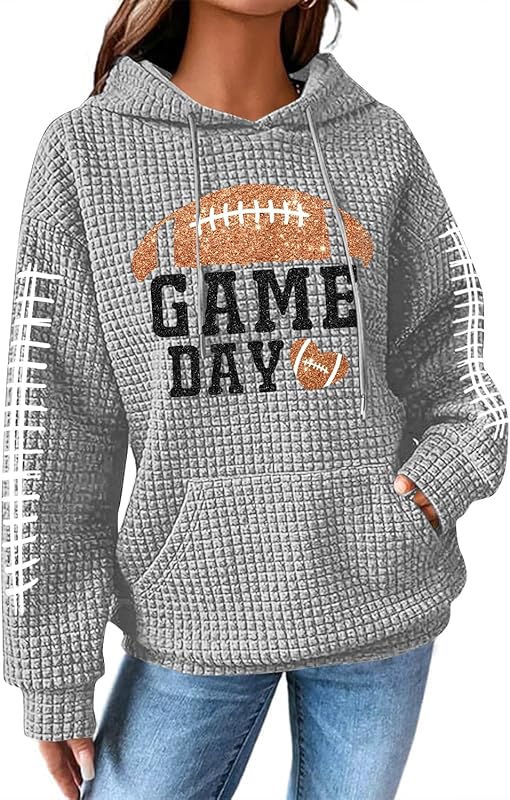 Football Shirt for Women Game Day Sweatshirts Womens Football Mom Hoodie Youth Long Sleeve Jersey