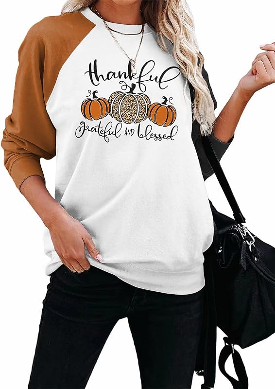 Womens Raglan Sleeve Shirt Pullover Tops, Soft Loose Casual Crewneck Gift Sweatshirt for Women