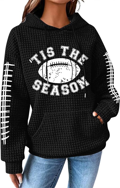 Football Shirt for Women Game Day Sweatshirts Womens Football Mom Hoodie Youth Long Sleeve Jersey