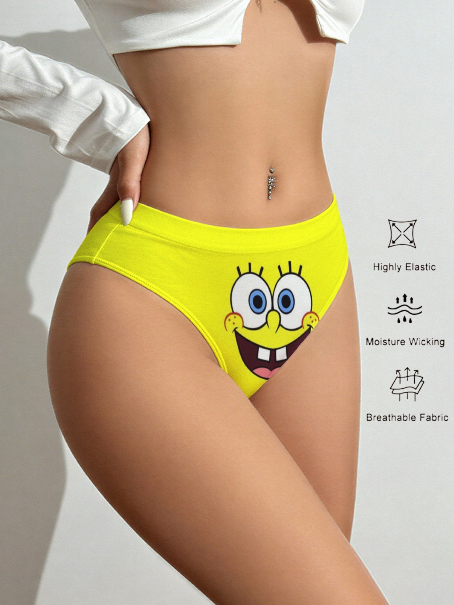 Women's SpongeBob SquarePants Graphic Printed Breathable Sculpting Panties