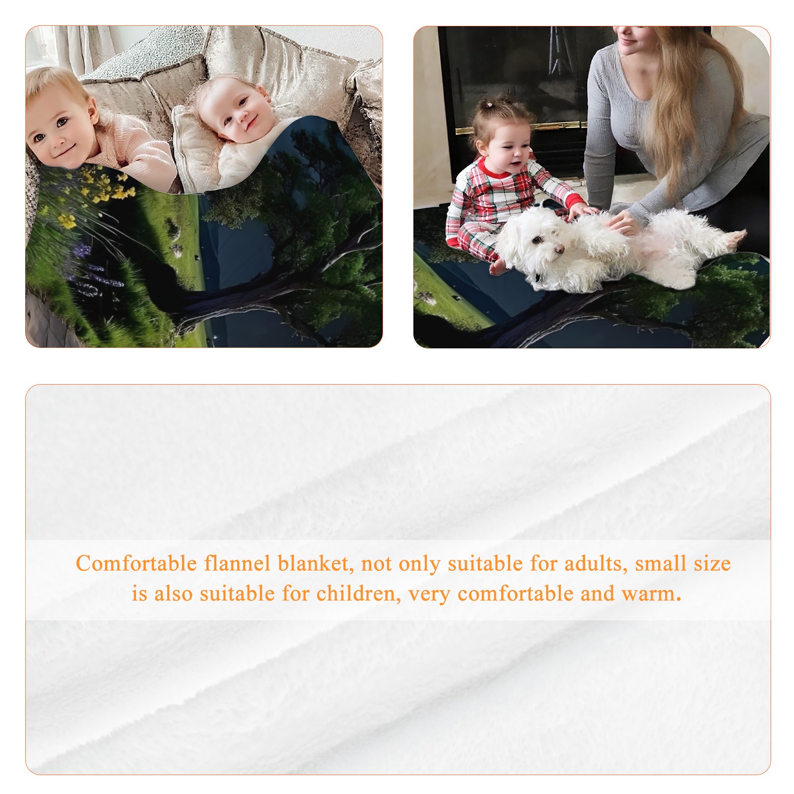 Enchanted Night Tree Landscape Throw Blanket, Lightweight Cozy Fleece Blanket for Bed, Sofa, Couch, Nature - Inspired Decor-Pixelunique