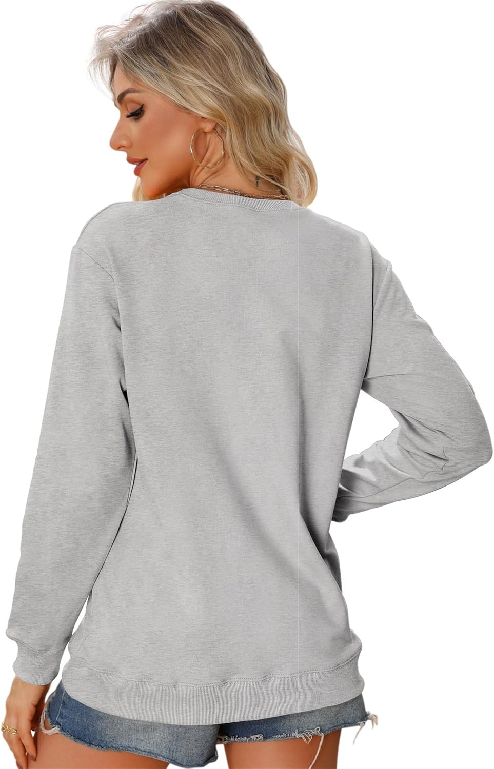 Game Day Sweatshirts for Women Football Fan Sweatshirt Letter Graphic Print Pullover Crewneck Long Sleeve Top