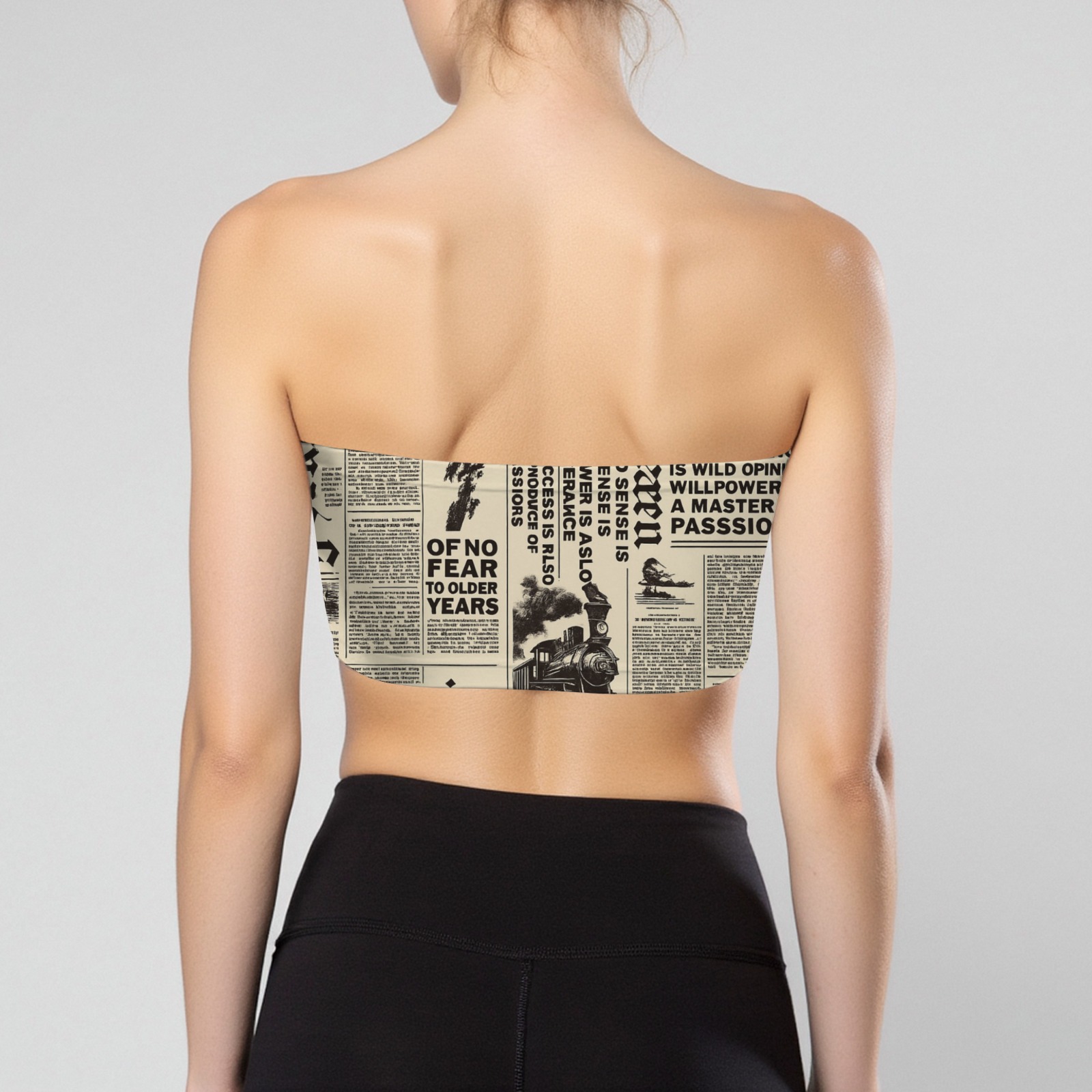 Women's Newspaper Print Tube Top-Pixelunique