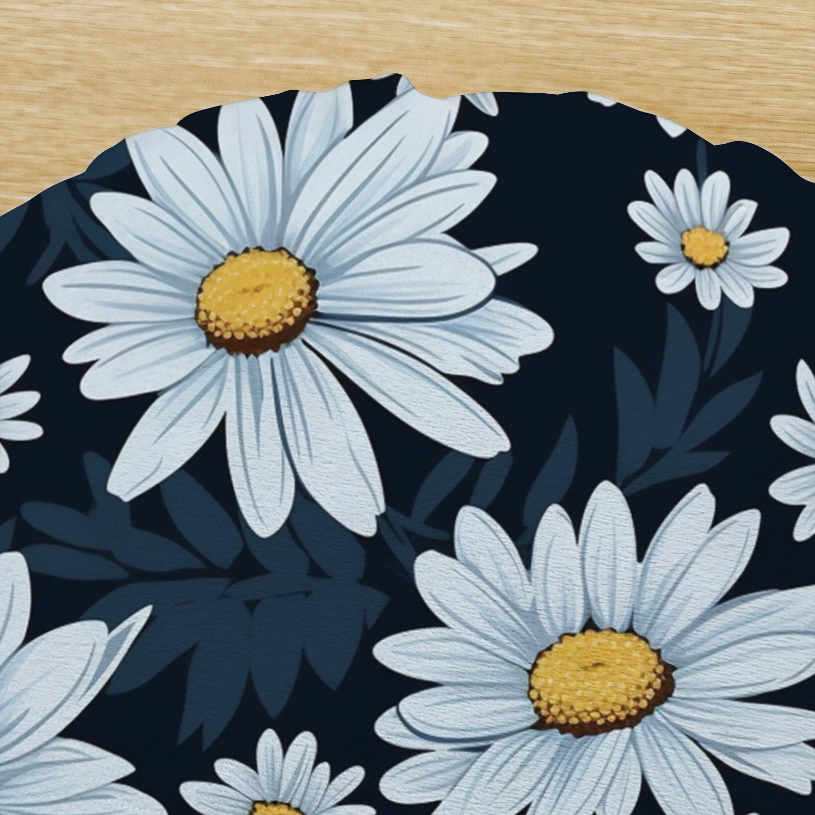 Daisy Print Round Decorative Cushion for Indoor Home Decor