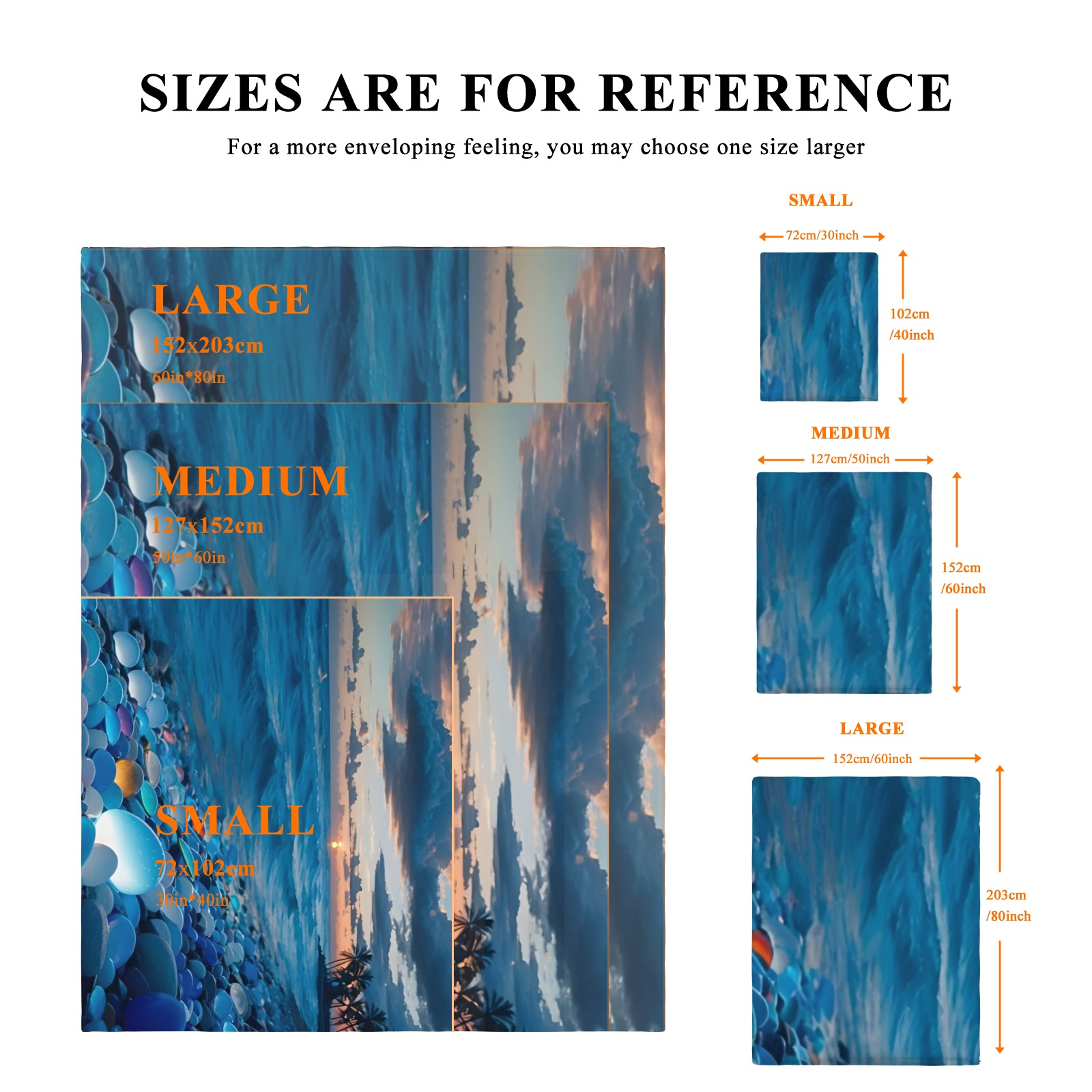 Coastal Sunset Throw Blanket | Soft Flannel Beach Scene Blanket, Lightweight & Warm for Adults/Kids, Home Decor-Pixelunique