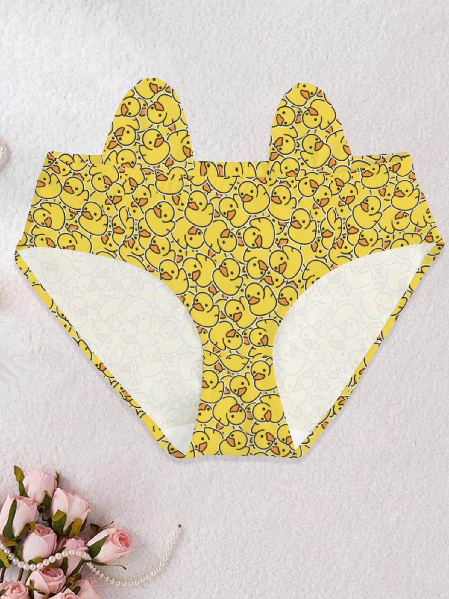 Cute Rubber Duck Print Women's Panties - Breathable & Highly Elastic Novelty Underwear