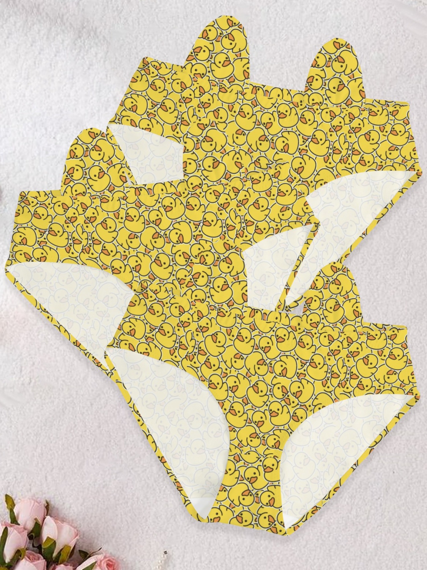 Cute Rubber Duck Print Women's Panties - Breathable & Highly Elastic Novelty Underwear