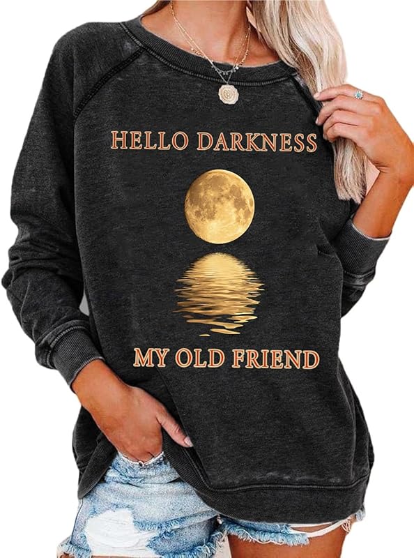 Womens Long Sleeve Shirt Pullover Tops, Loose Casual Crewneck T-Shirt Lightweight Sweatshirt