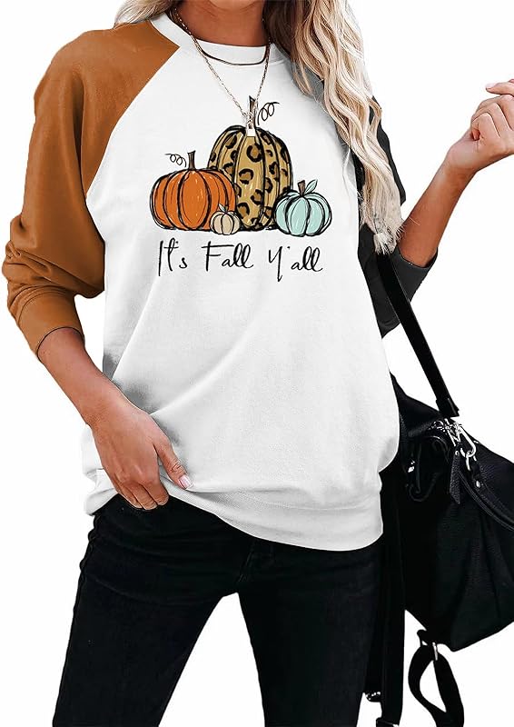 Womens Raglan Sleeve Shirt Pullover Tops, Soft Loose Casual Crewneck Gift Sweatshirt for Women