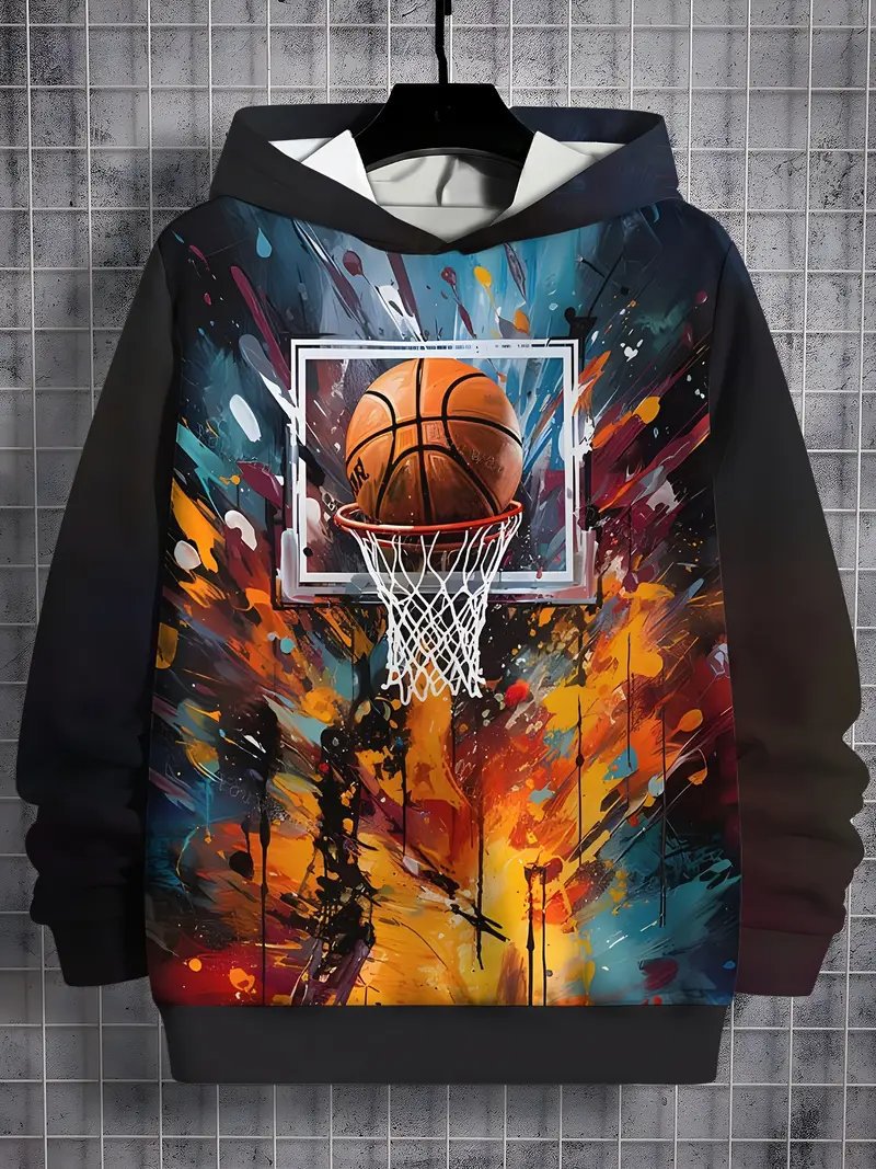 Best-Selling Long-Sleeve Hoodie - 3D Digital Printing Sports Jersey Series, Loose & Casual