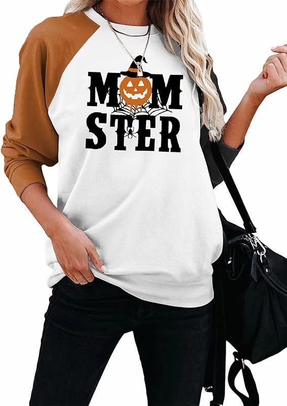 Womens Raglan Sleeve Shirt Pullover Tops, Soft Loose Casual Crewneck Gift Sweatshirt for Women