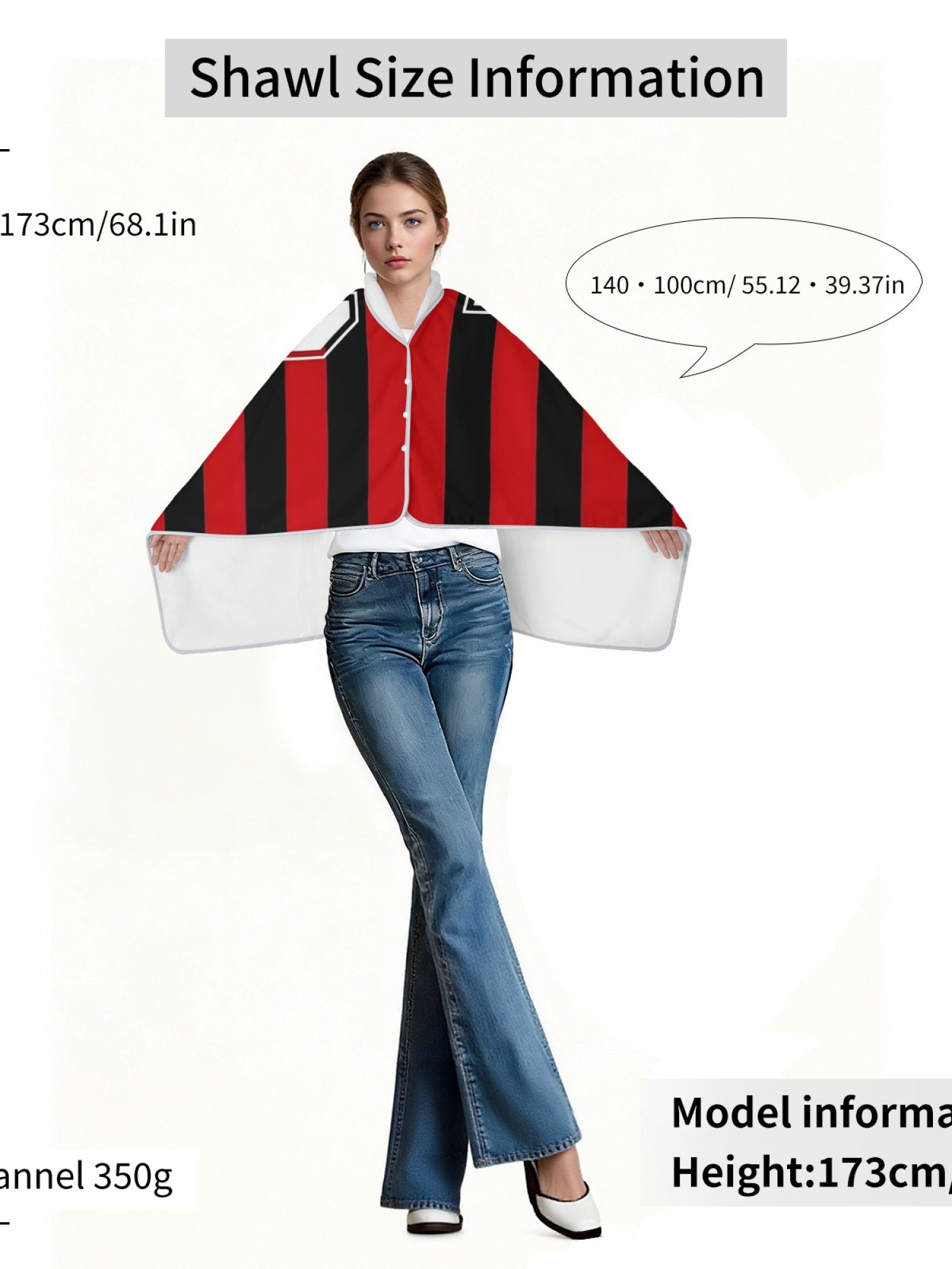 Women's Jersey-Style "10" Printed Flannel Throw Shawl - Soft Cozy Blanket (3 Colors: Red/Black, Blue/Red, Blue/White)