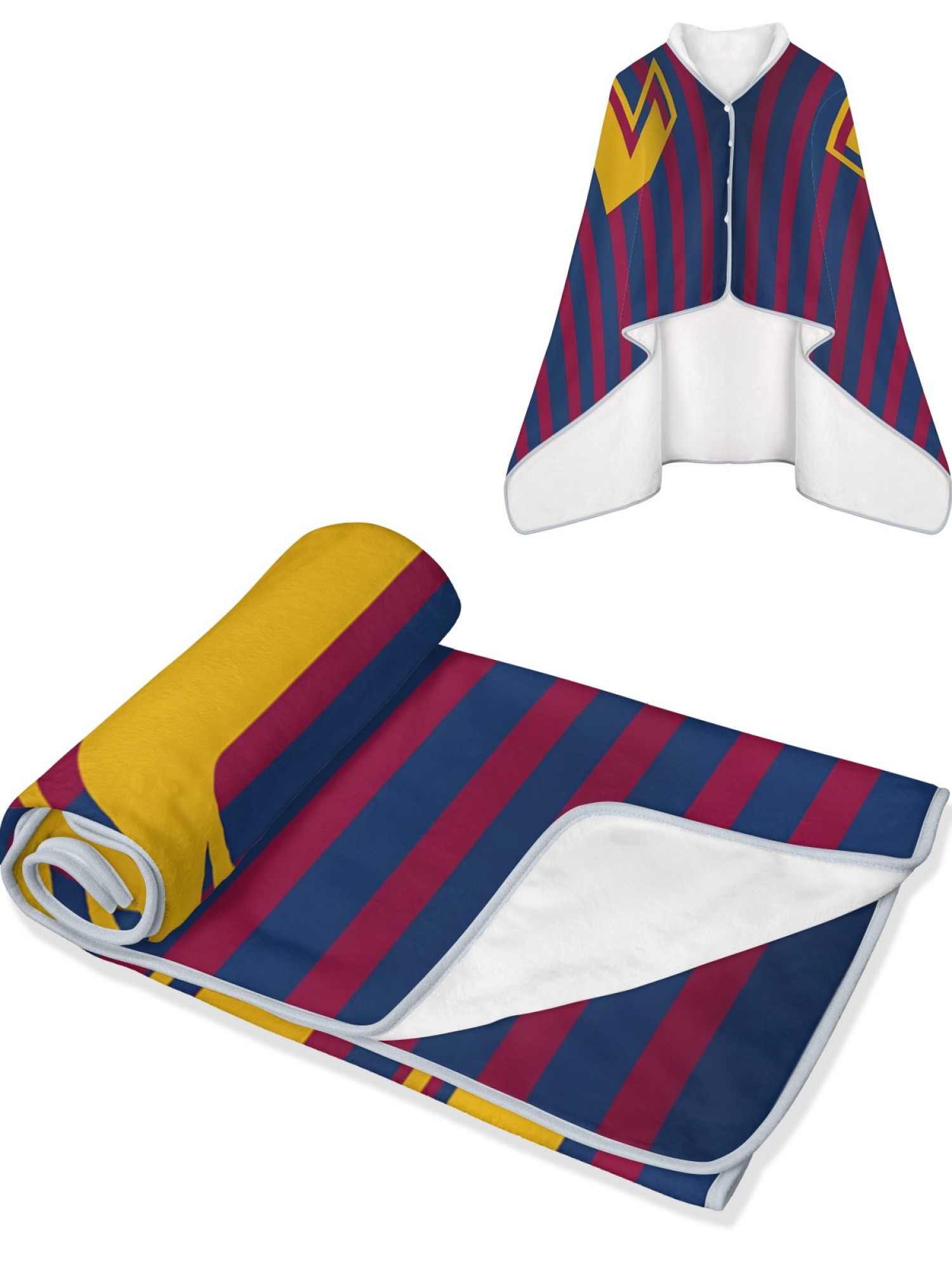 Women's Jersey-Style "10" Printed Flannel Throw Shawl - Soft Cozy Blanket (3 Colors: Red/Black, Blue/Red, Blue/White)