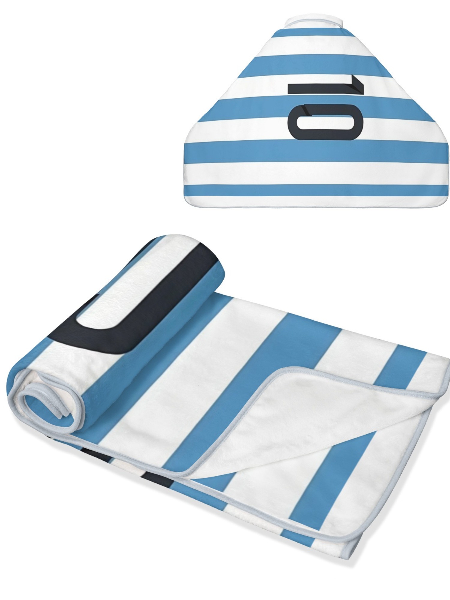 Women's Jersey-Style "10" Printed Flannel Throw Shawl - Soft Cozy Blanket (3 Colors: Red/Black, Blue/Red, Blue/White)