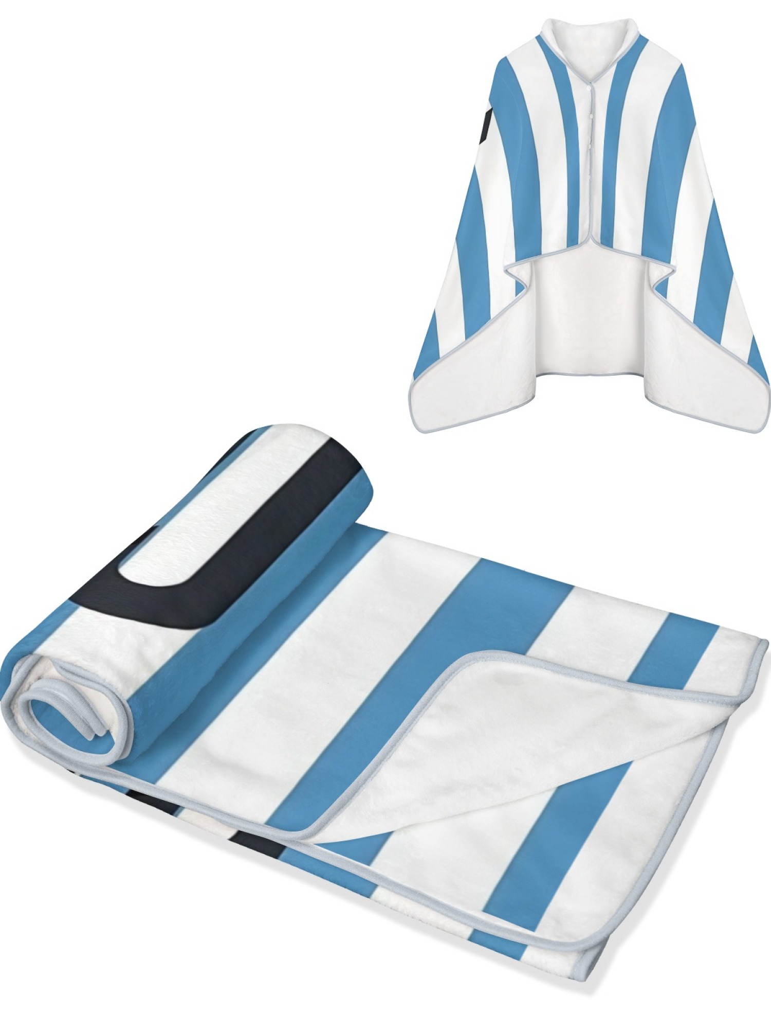 Women's Jersey-Style "10" Printed Flannel Throw Shawl - Soft Cozy Blanket (3 Colors: Red/Black, Blue/Red, Blue/White)