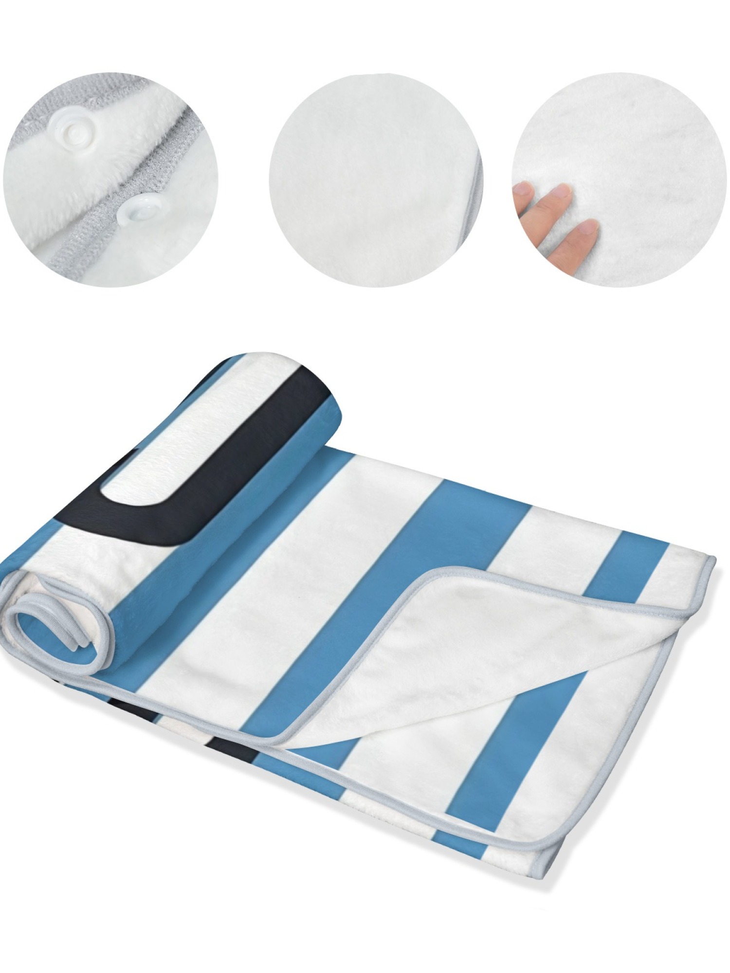 Women's Jersey-Style "10" Printed Flannel Throw Shawl - Soft Cozy Blanket (3 Colors: Red/Black, Blue/Red, Blue/White)