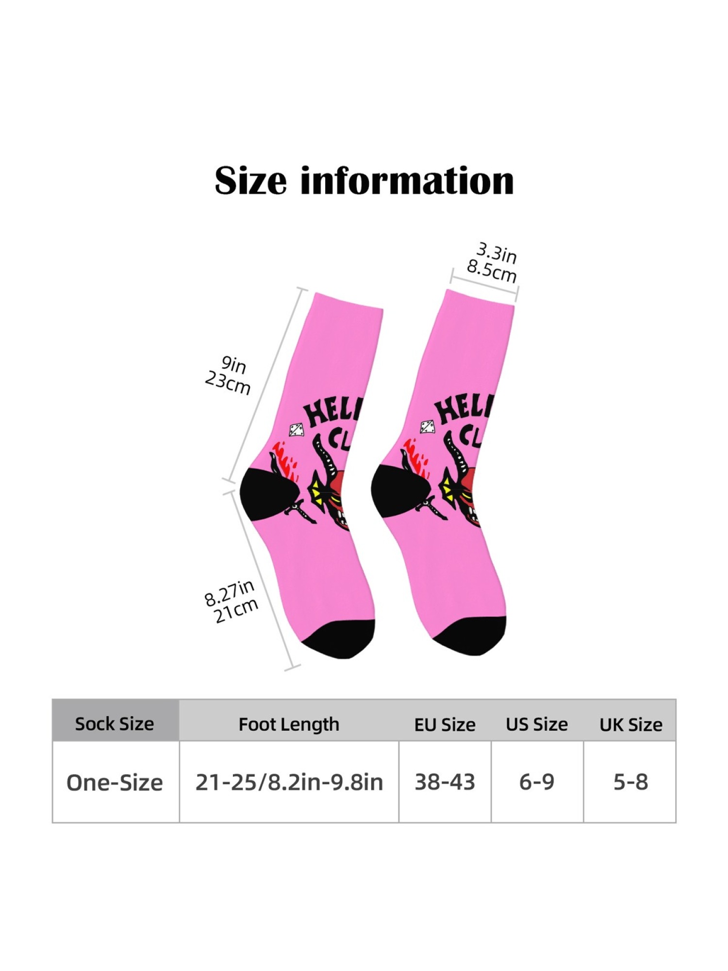 Stranger Things "Hellfire Club" Socks | Season 4 Inspired D&D Crew Sock Set (3 Pairs)