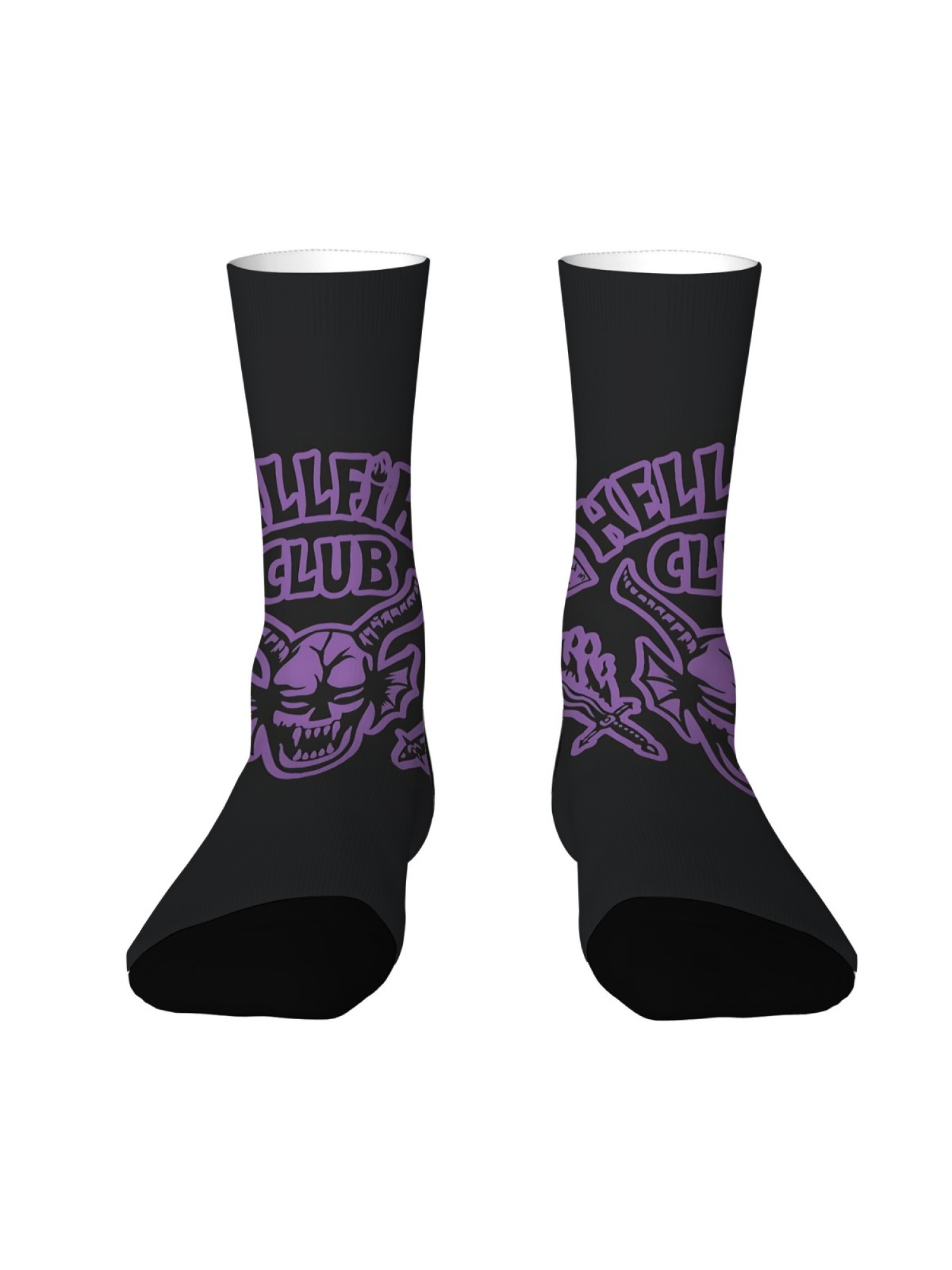Stranger Things "Hellfire Club" Socks | Season 4 Inspired D&D Crew Sock Set (3 Pairs)