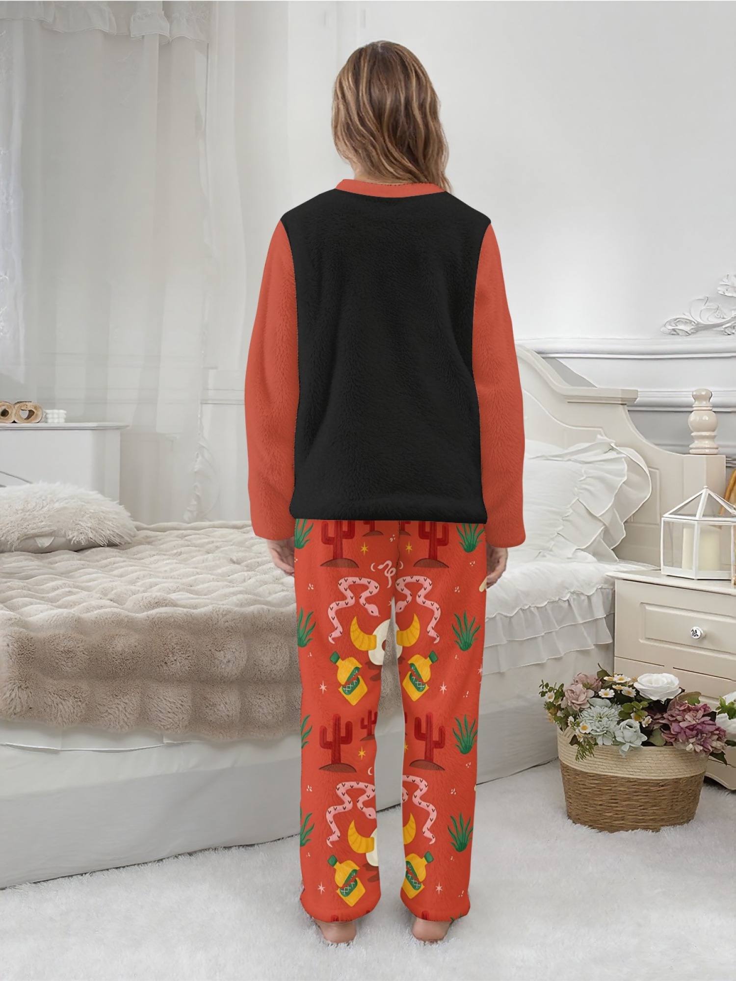 Stranger Things "Hellfire Club" Women's Fuzzy Fleece Pajama Set | Cozy Winter Loungewear with Skull Pants