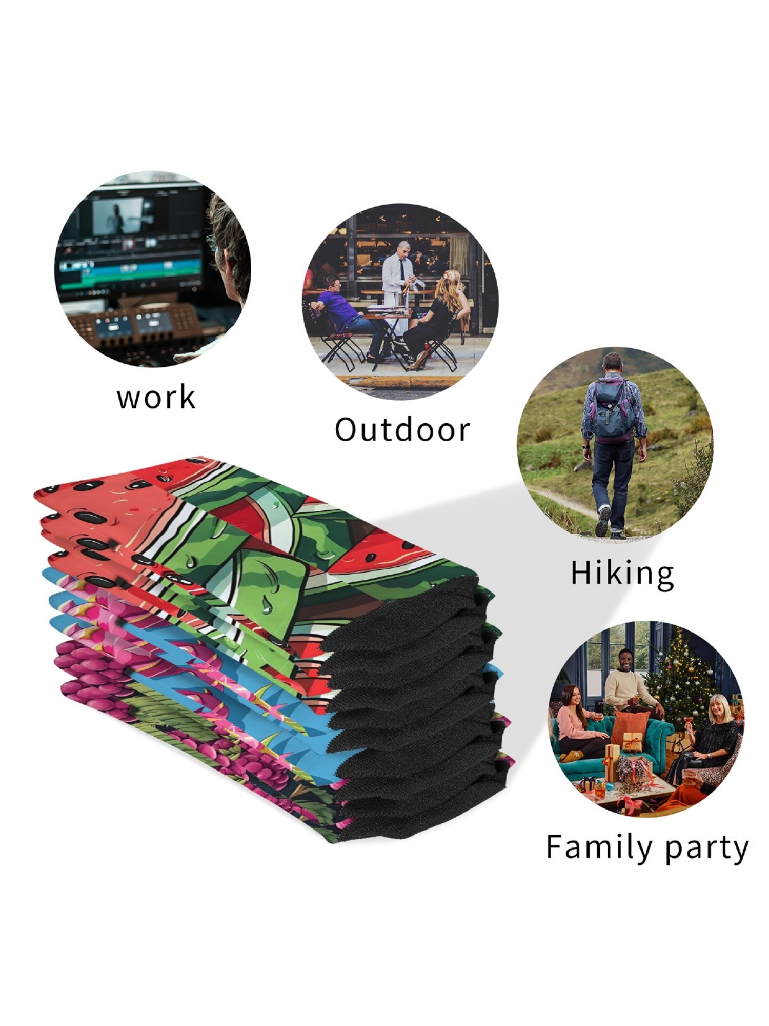 "Tutti Frutti" Fresh Fruit Crew Socks | Watermelon, Dragon Fruit & Berry Set (3 Pairs)