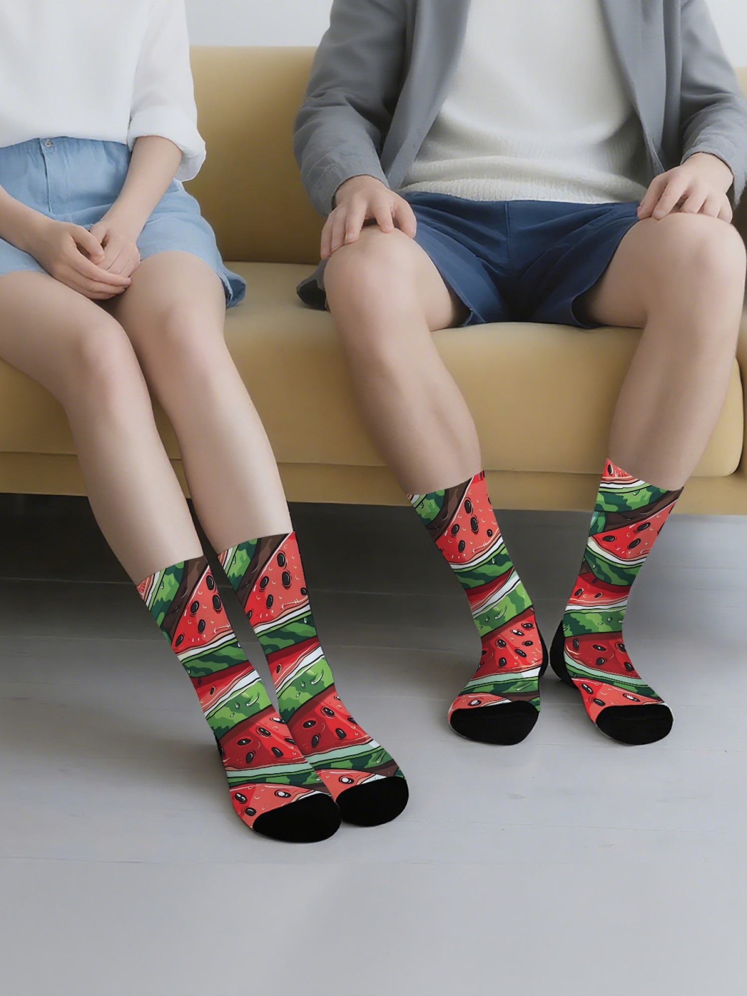 "Tutti Frutti" Fresh Fruit Crew Socks | Watermelon, Dragon Fruit & Berry Set (3 Pairs)
