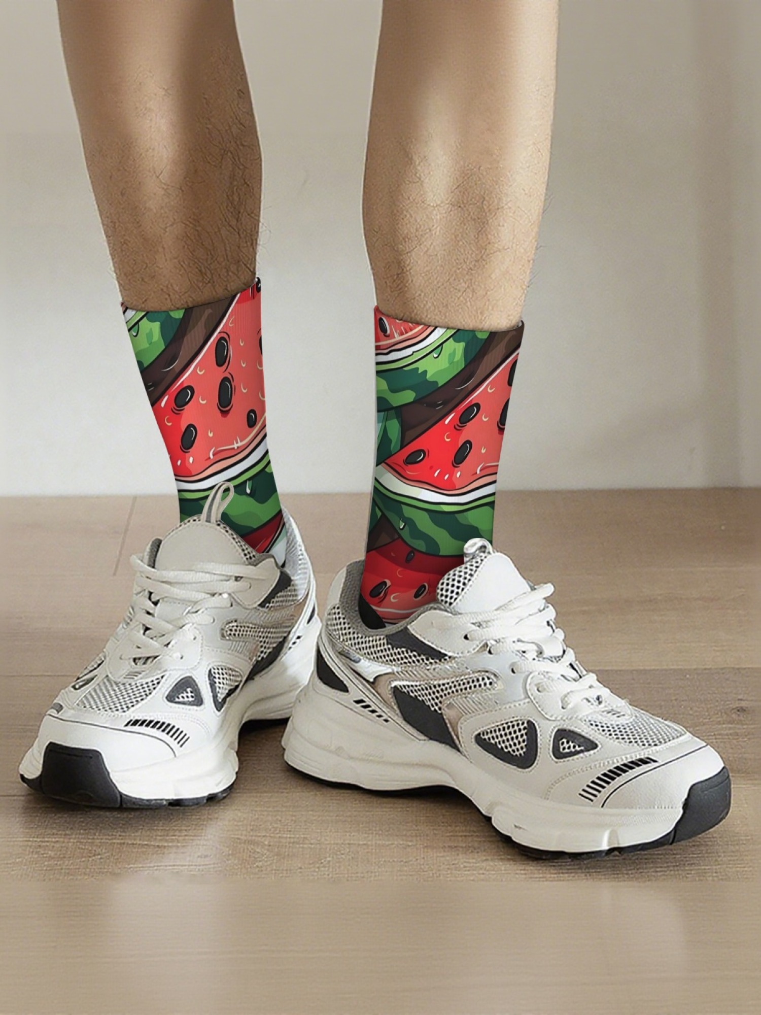"Tutti Frutti" Fresh Fruit Crew Socks | Watermelon, Dragon Fruit & Berry Set (3 Pairs)