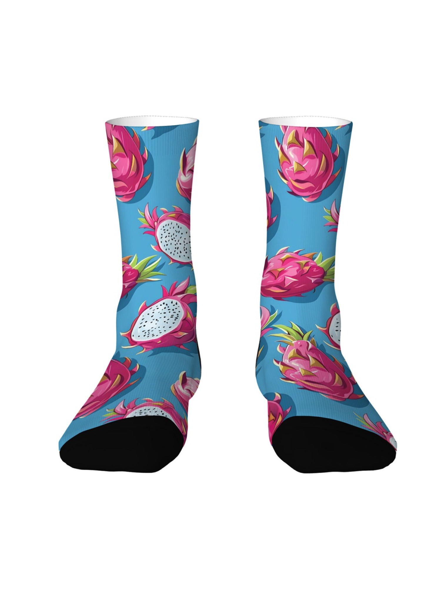 "Tutti Frutti" Fresh Fruit Crew Socks | Watermelon, Dragon Fruit & Berry Set (3 Pairs)
