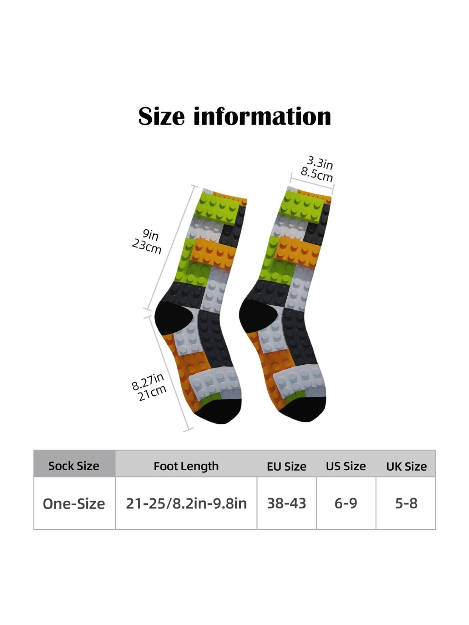 "Master Builder" Colorful Building Block Socks | 3D Toy Brick Graphic Crew Sock Set (3 Pairs)