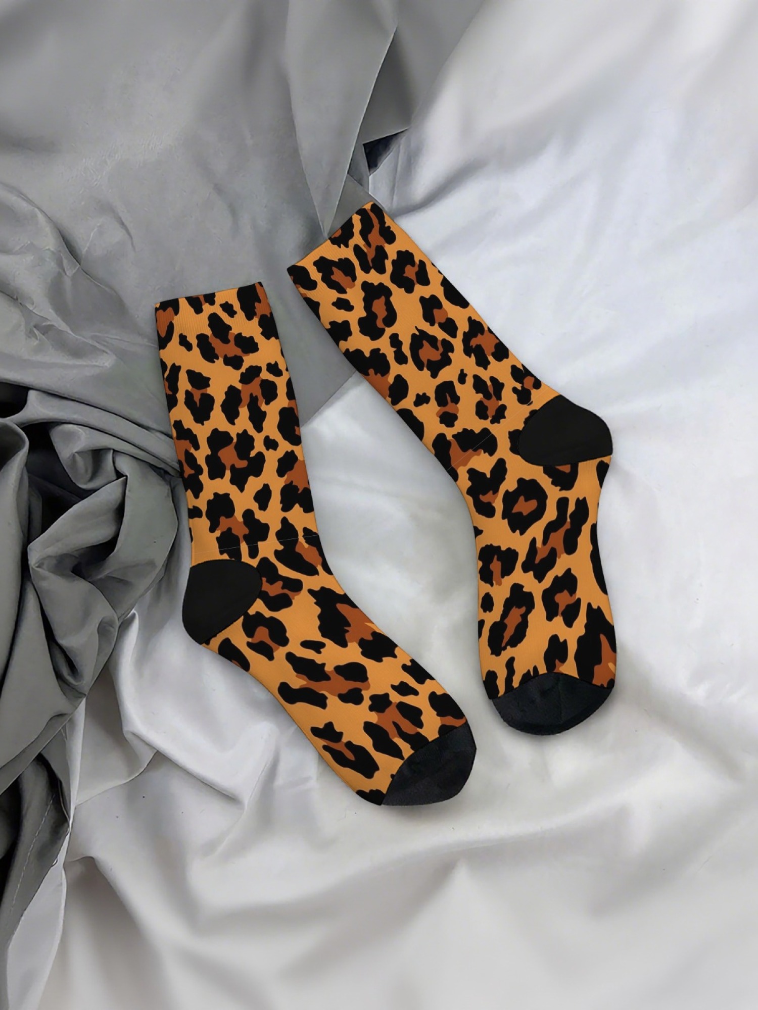"Wild Side" Leopard Print Crew Socks | Trendy Animal Pattern Sock Set (3 Pairs)