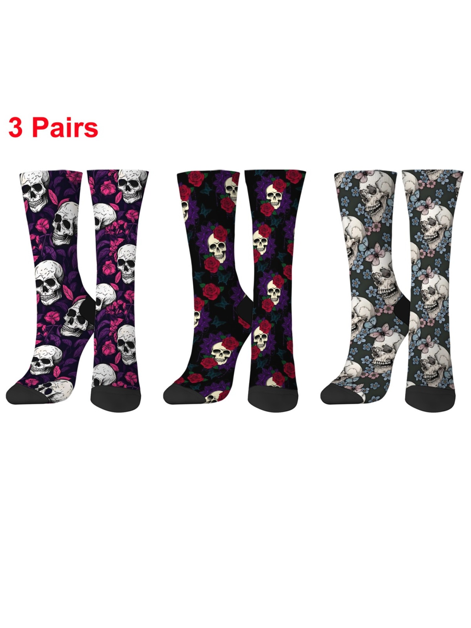 "Math Genius" Formula Crew Socks | Physics & Geometry Graphic Sock Set (3 Pairs)