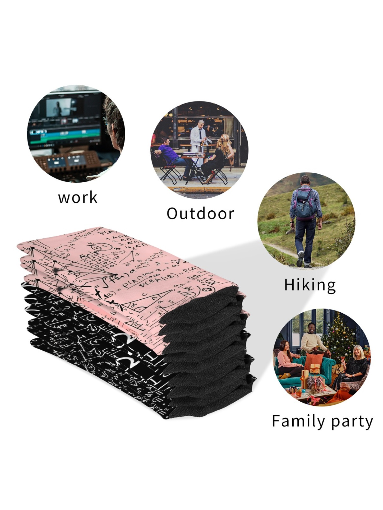 "Math Genius" Formula Crew Socks | Physics & Geometry Graphic Sock Set (3 Pairs)