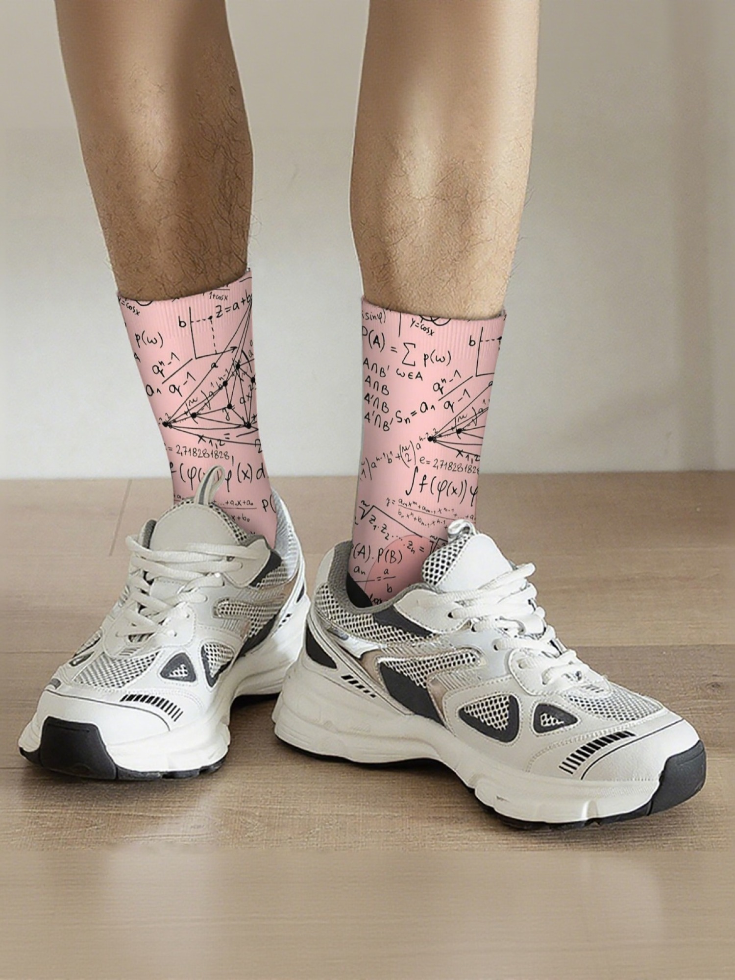"Math Genius" Formula Crew Socks | Physics & Geometry Graphic Sock Set (3 Pairs)