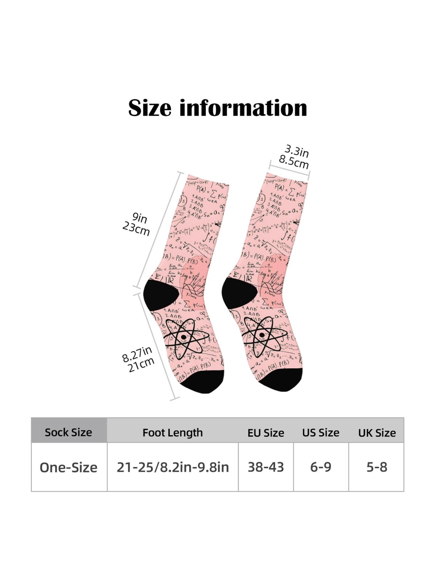 "Math Genius" Formula Crew Socks | Physics & Geometry Graphic Sock Set (3 Pairs)