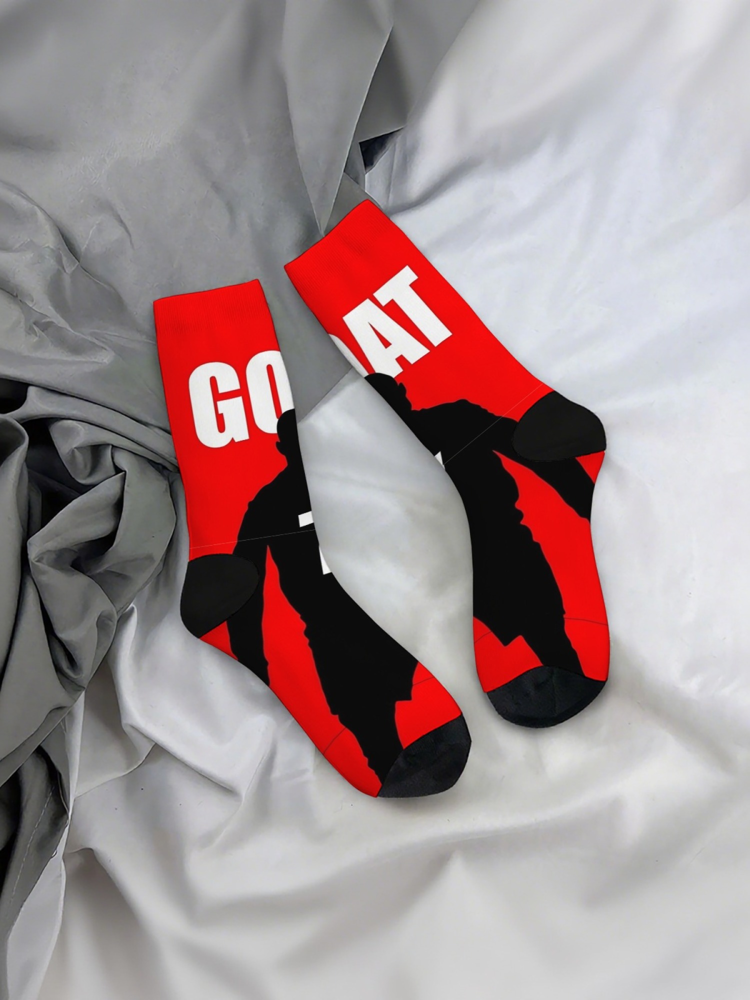 "The G.O.A.T." Soccer Fan Crew Socks | CR7 & Number 7 Graphic Sock Set (3 Pairs)