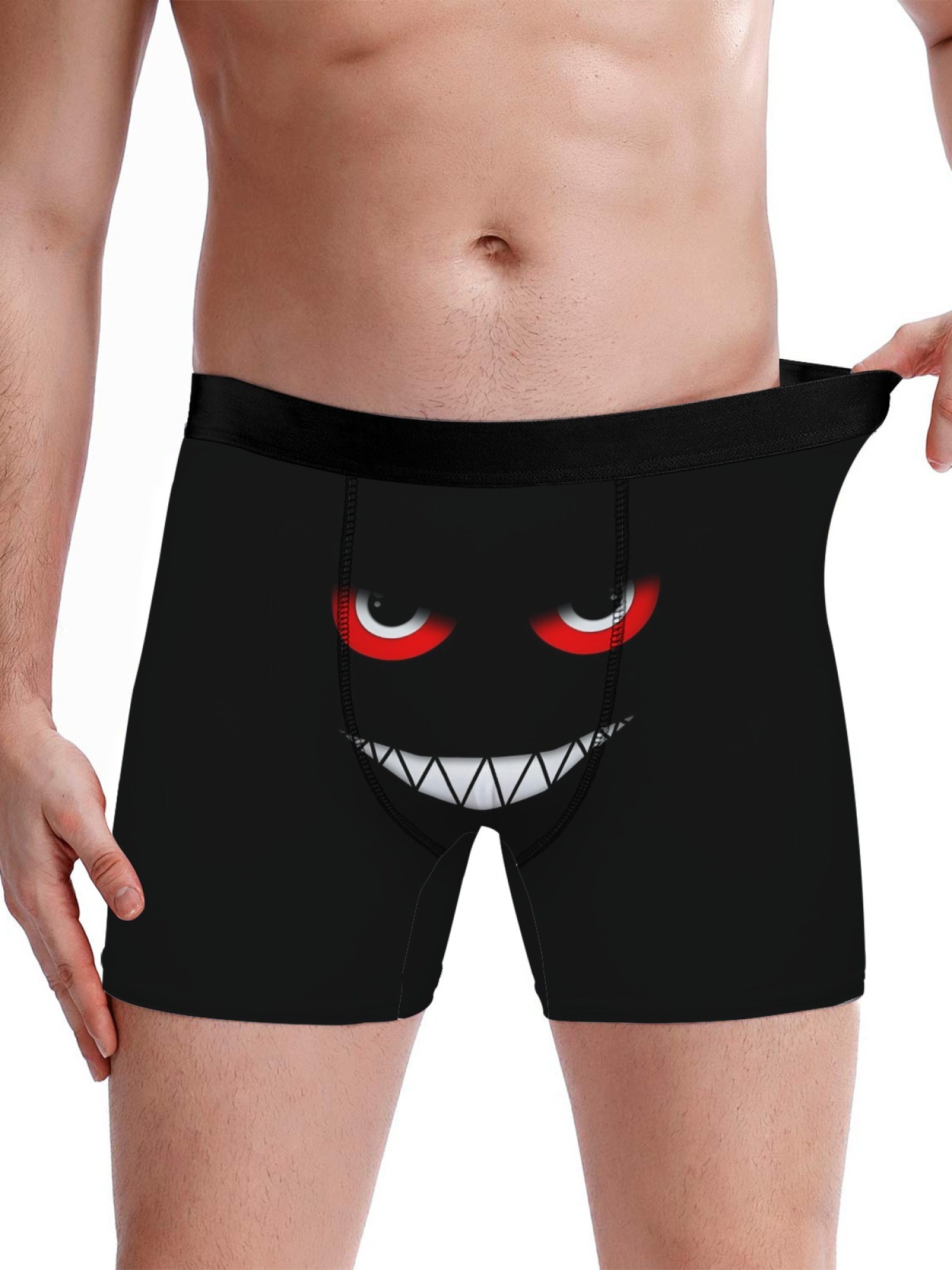 "The Little Monster" Men's Underwear & Socks Set | Funny Evil Smile Trunks Bundle