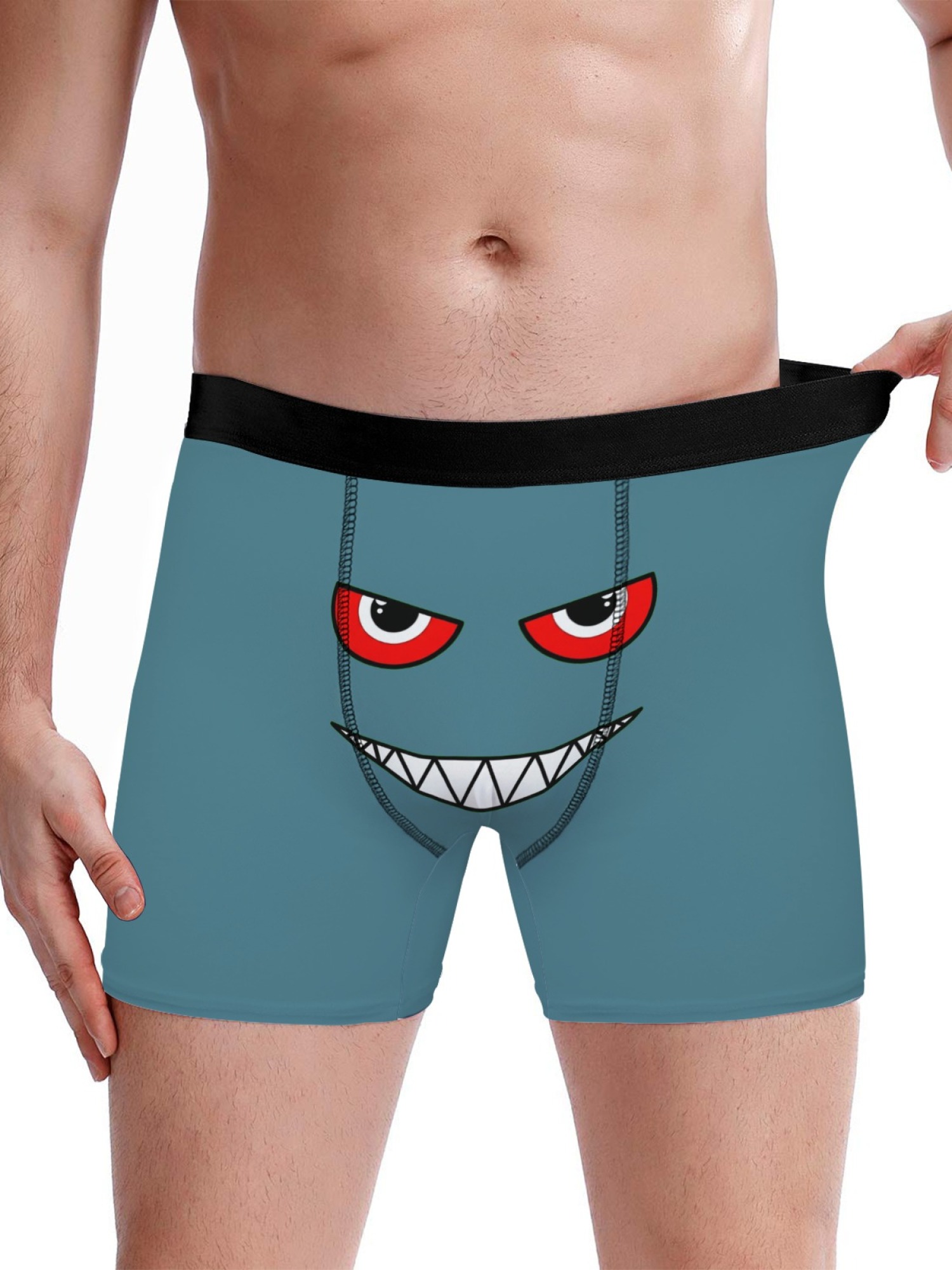 "The Little Monster" Men's Underwear & Socks Set | Funny Evil Smile Trunks Bundle