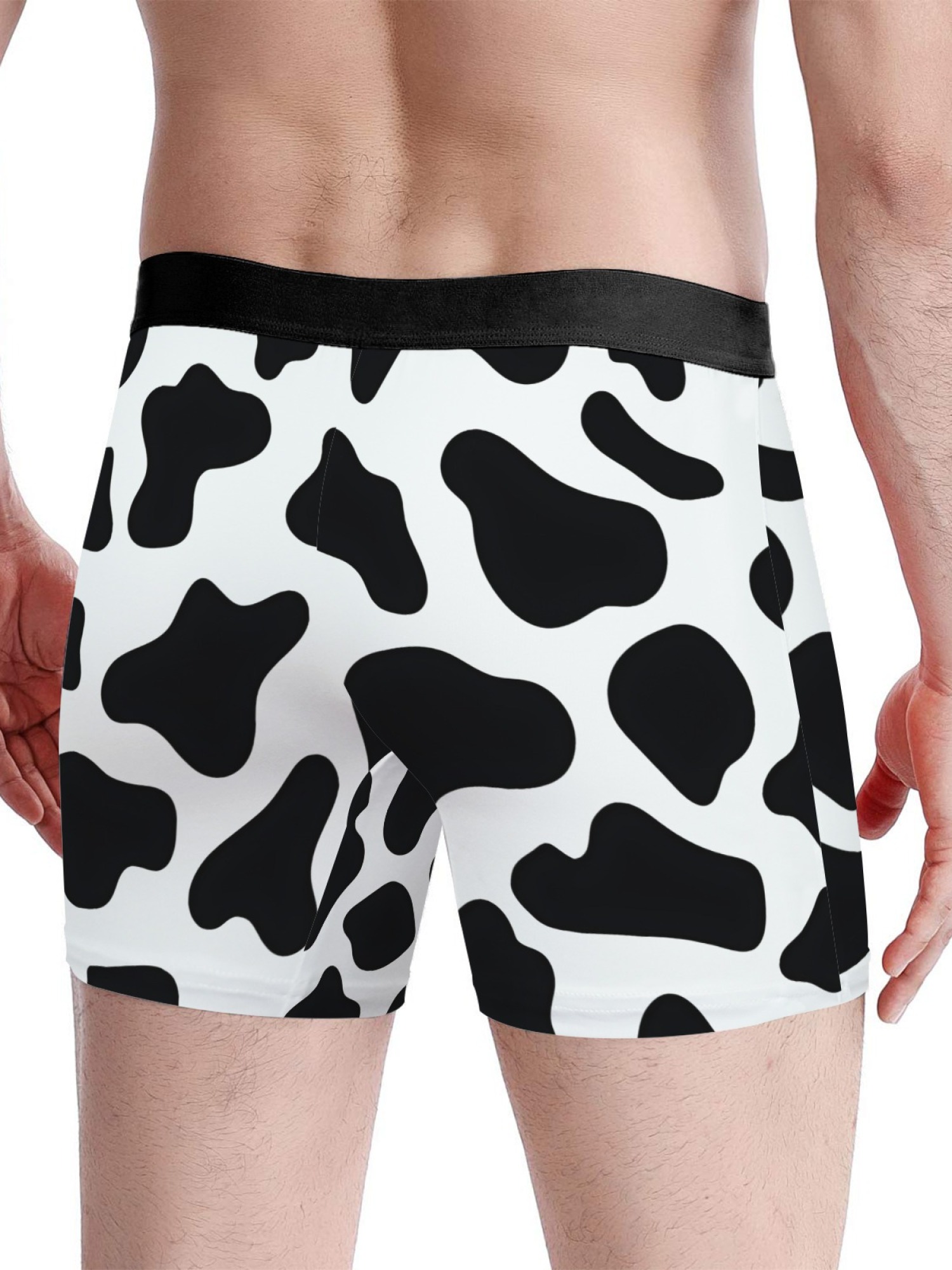 "Holy Cow!" Men's Cow Print Boxer Briefs & Socks Gift Set | Funny Animal Underwear