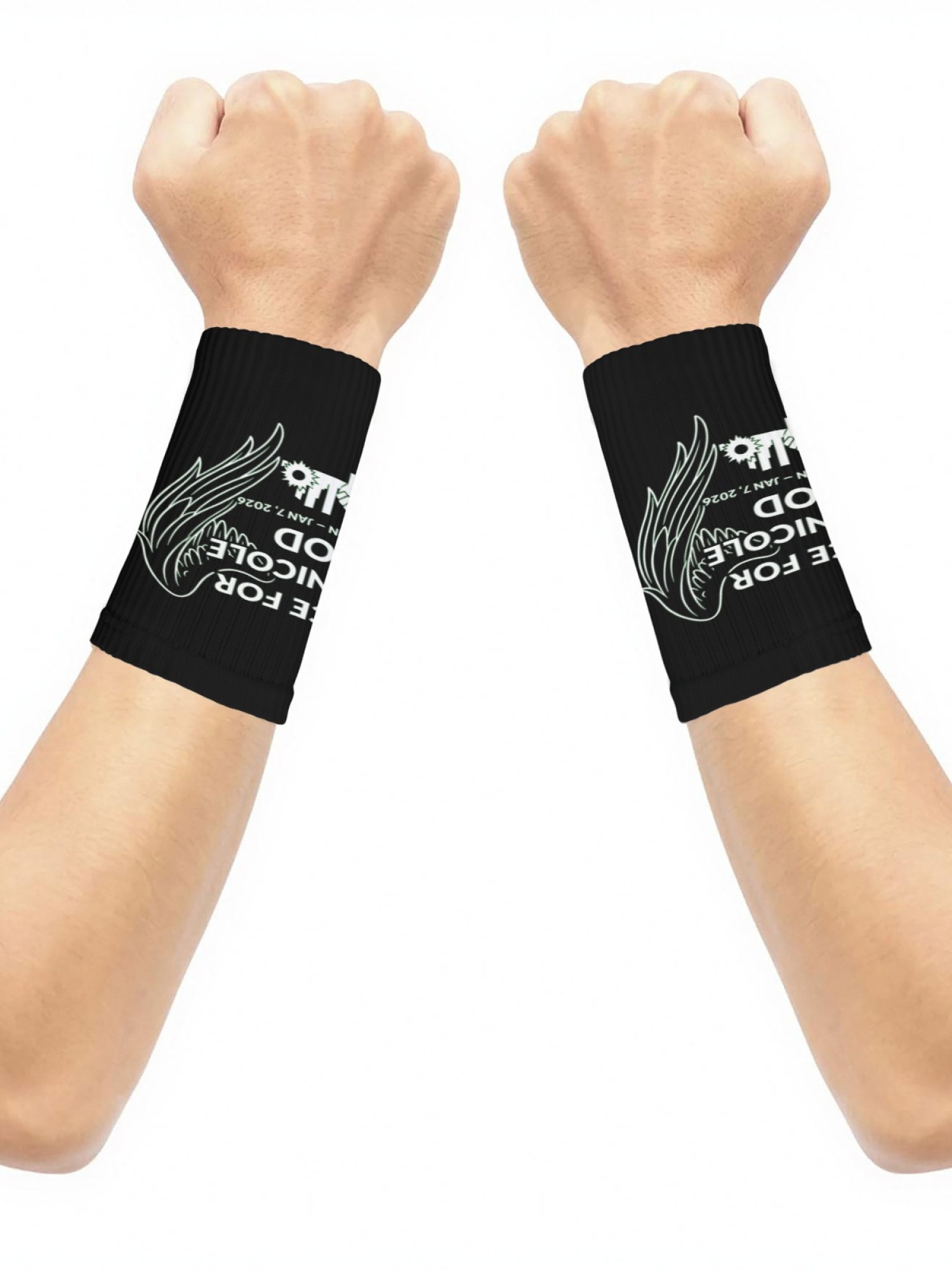 "Justice For Renee Nicole Good" Memorial Wristbands | Minneapolis Angel Wings Sweatbands (Pair)