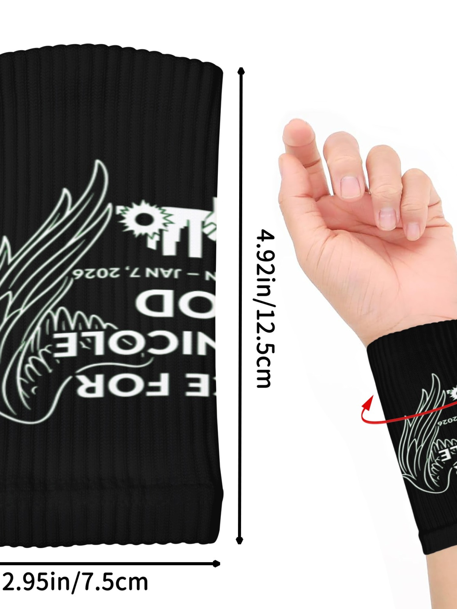 "Justice For Renee Nicole Good" Memorial Wristbands | Minneapolis Angel Wings Sweatbands (Pair)