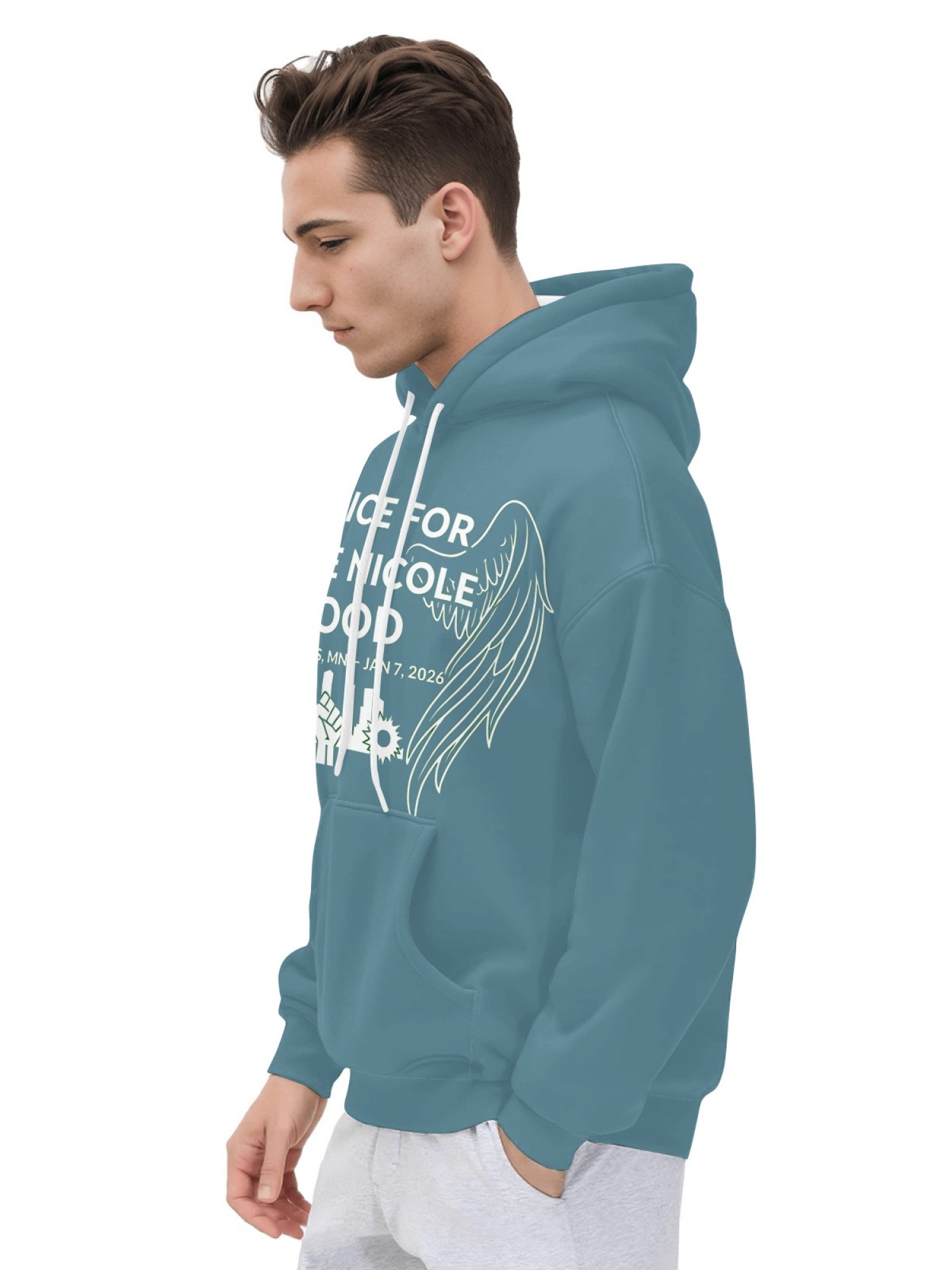 "Justice For Renee Nicole Good" Memorial Unisex Hoodie | Minneapolis Angel Wings Pullover