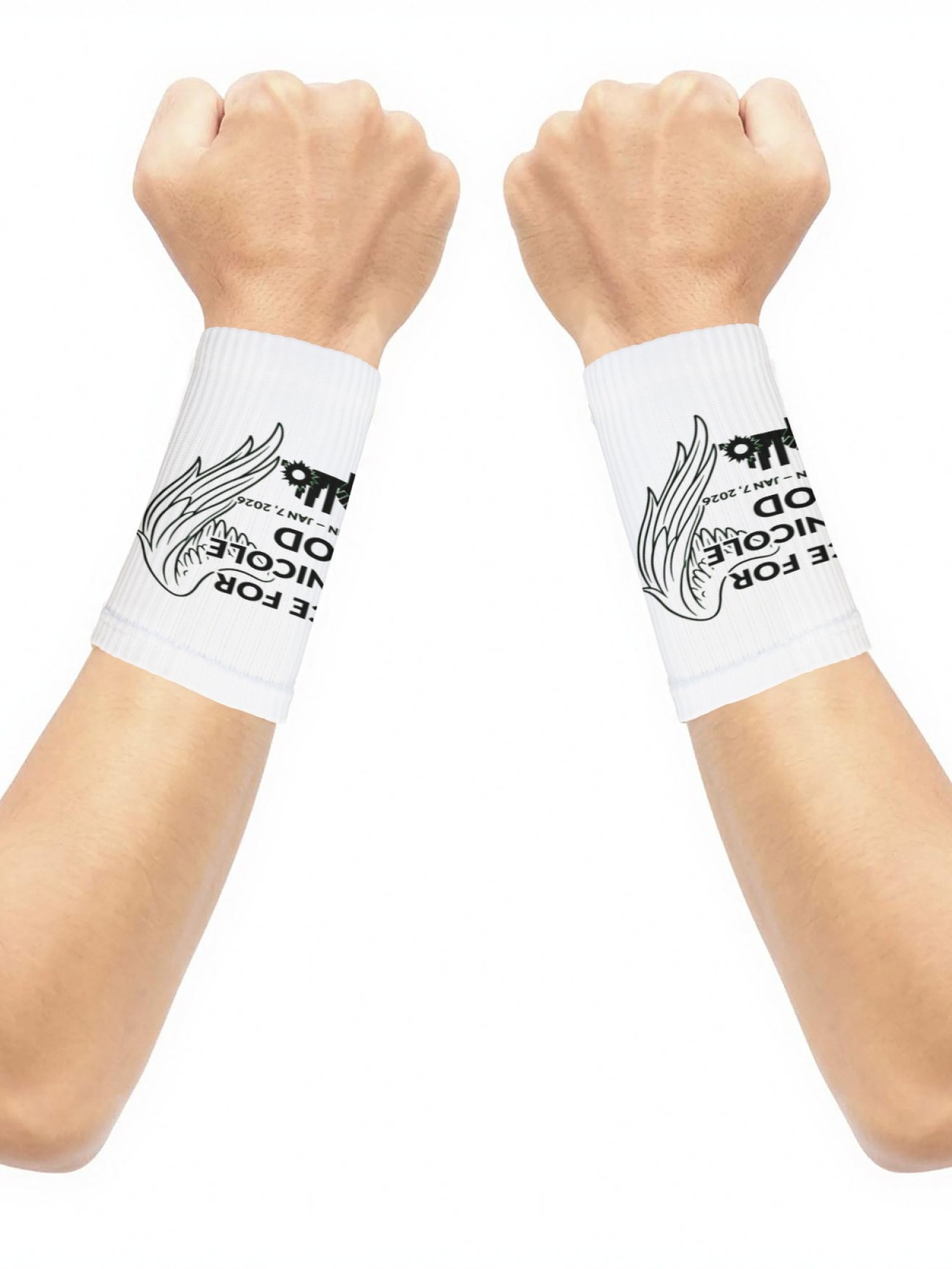 "Justice For Renee Nicole Good" Memorial Wristbands | Minneapolis Angel Wings Sweatbands (Pair)